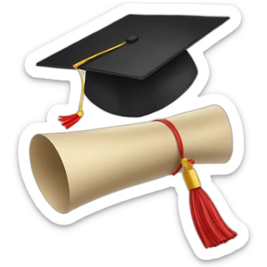 Black Graduation hat and italian diplome with italian flag sticker