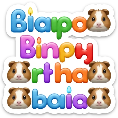 Happy birthday Bianca spelled out in Guinea pigs  sticker
