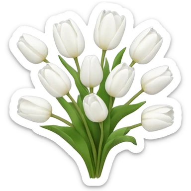 white tulip bouquet  sticker