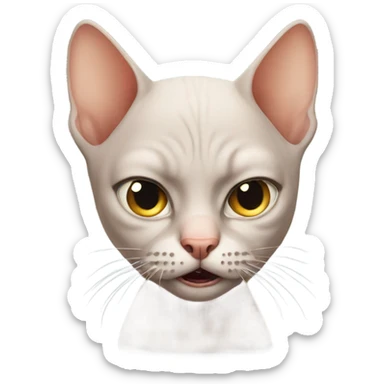 Angry hairless cat sticker