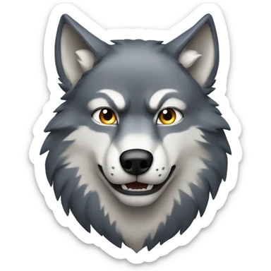a wolf as a big strong wolf sticker