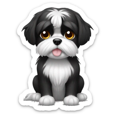 Black and white shitzu sticker