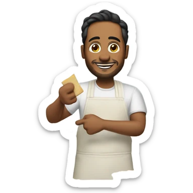 Miguel making quiche sticker