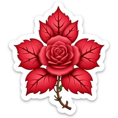 brasão medieval rosa de sangue vermelha sticker