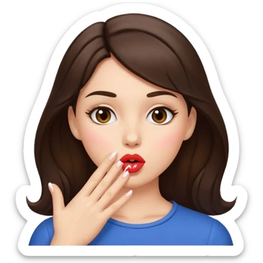 brunette woman blowing kisses  sticker