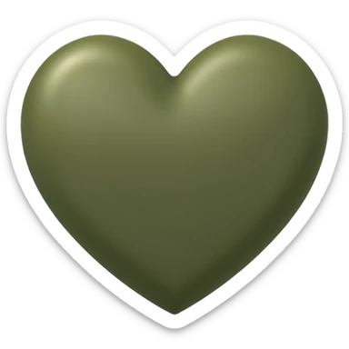 Generate a khaki green heart emogee for copy and paste sticker