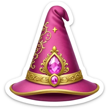 a pink magical hat sticker