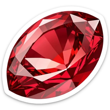 red ruby, diamond gem shape sticker