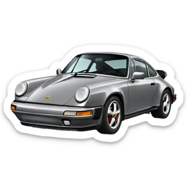 a gray porsche sticker