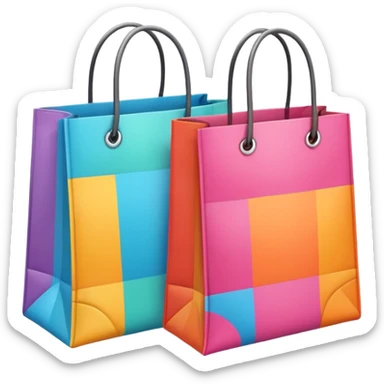 2 aesthetic shopping bag with pattern sticker