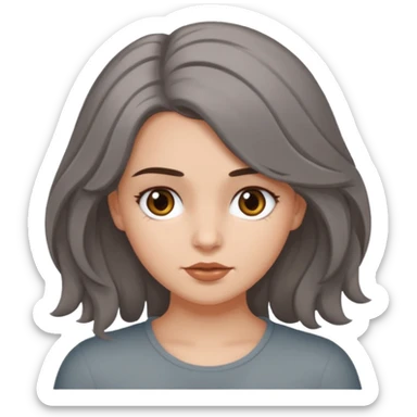 Une fille qui s’appelle Angèle aux cheveux marrons de neuf ans, qui adore les Capi, barra et aux yeux gris sticker