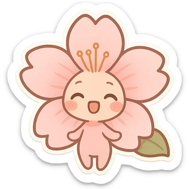 sakura cherry blossom, chibi stickers style sticker