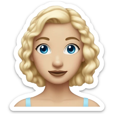 ballerina with light skin, blonde hair, and blue eyes sticker
