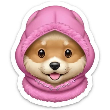 Dog in Pink balaklava sticker