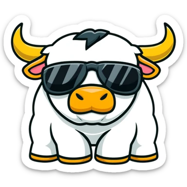 Put bull wearing shades  sticker