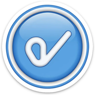 Emoji used in social media apps for verification white tick in blue design sticker