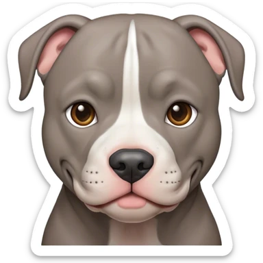 Solid Gray pitbull no white fur sticker