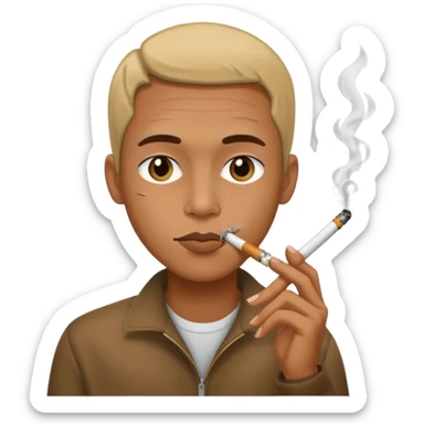 Mixed person smoking a blunt sticker