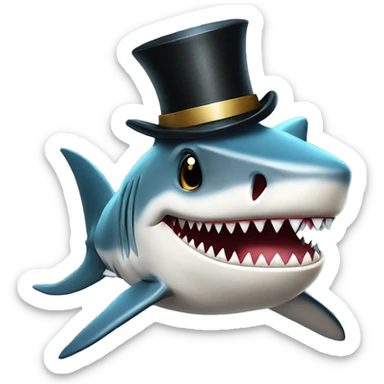 shark with a tophat sticker