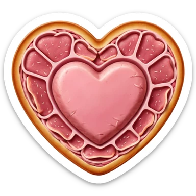 Heart made of spam meat sticker