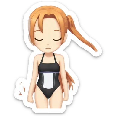 full body Asuna anime sword art online one piece swim suit sleeping sticker
