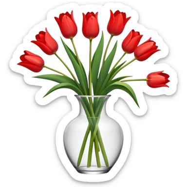 Minimalistic flat vector icon, iOS style, thin black contour on white background. Flower bouquet arranged in a simple vase. Clean, elegant, no text, no shadows.
 sticker