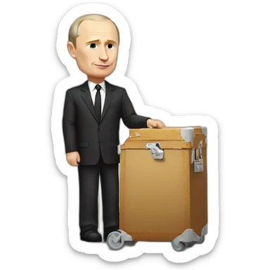 grieving dead vladimir putin coffin suitcase wheelchair meat cube sticker