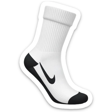 white sock, with black nike logo socks sticker
