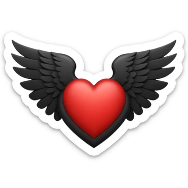 heart with black wings sticker
