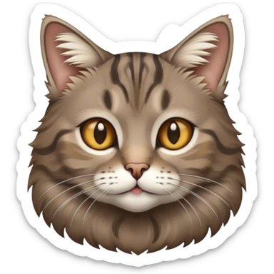 Grey Brown tabby with only one ear  sticker