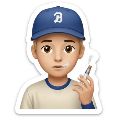 un niño cani fumando vapper sticker