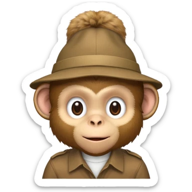 monkey with hat and shirt sticker