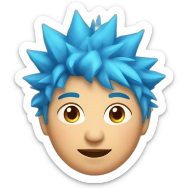 Older fat lesbian Chilean very short spiky bright blue hair sticker