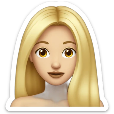 Femme blonde yeux marrons avec cheveux très longs et lisses  sticker