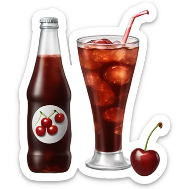 Cherry cola drink realistic  sticker