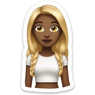 Brown skin girl with honey blonde hair sticker