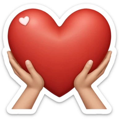 Draw two hands holding a heart, Do it without a small heart, just a big one, and that's it. sticker