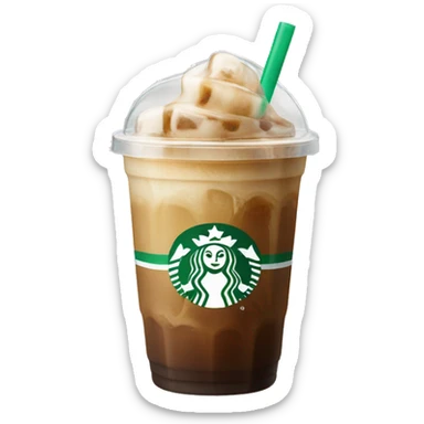 Starbuck ice coffee with ice cubes sticker