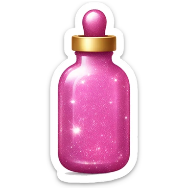 pink glitter in a little magical looking bottle oval sticker