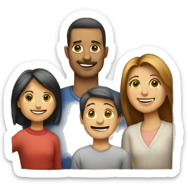 family photo in frame , mother, father and kid sticker