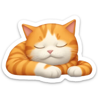 Sleeping orange cat sticker