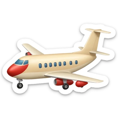 minimalist light beige (milky) airplane, Apple emoji style, no text sticker