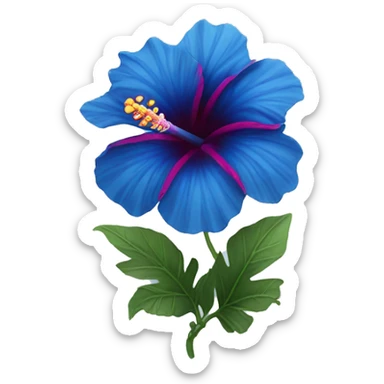 blue hibiscus flower sticker