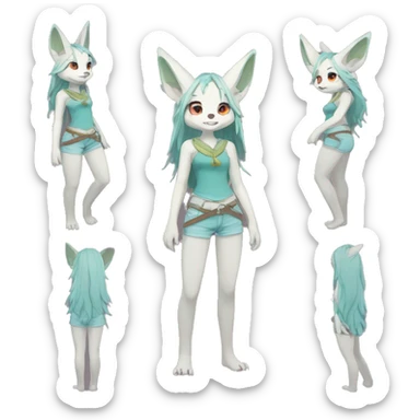 Anthro cool cute kawaii LiLaiRa-Modern-Vernid-Fakémon Full Body sticker