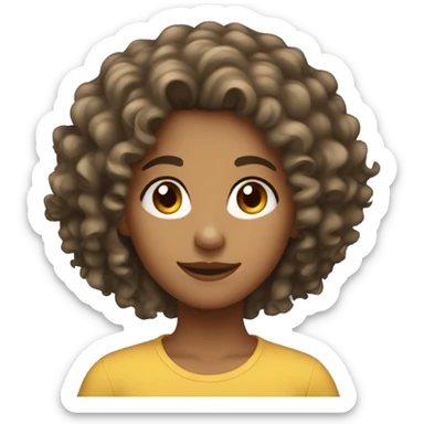 A girl with curly hair she is 15 years old sticker