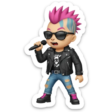 singing punk animal sticker