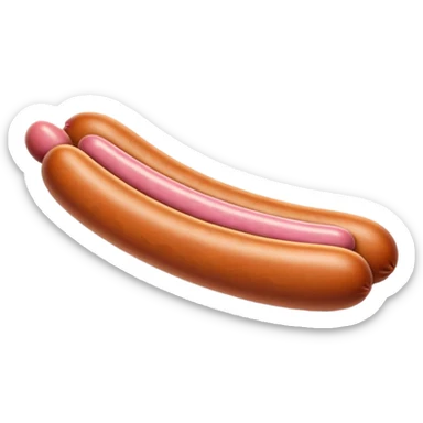 Brown sausage, with a pink tip, and a brown line in the middle of tip. sticker