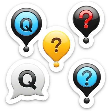 question and answer symbols, Q&A icons sticker