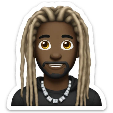 make a black male with dreads and a diamond grillz and a diamond chain sticker