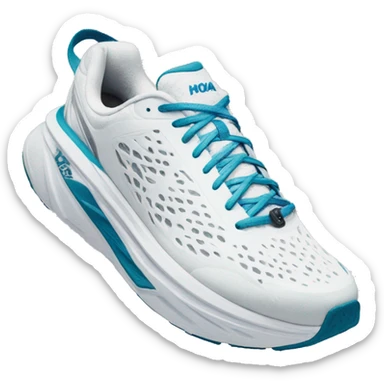 Hoka one one white pair of sneakers  sticker